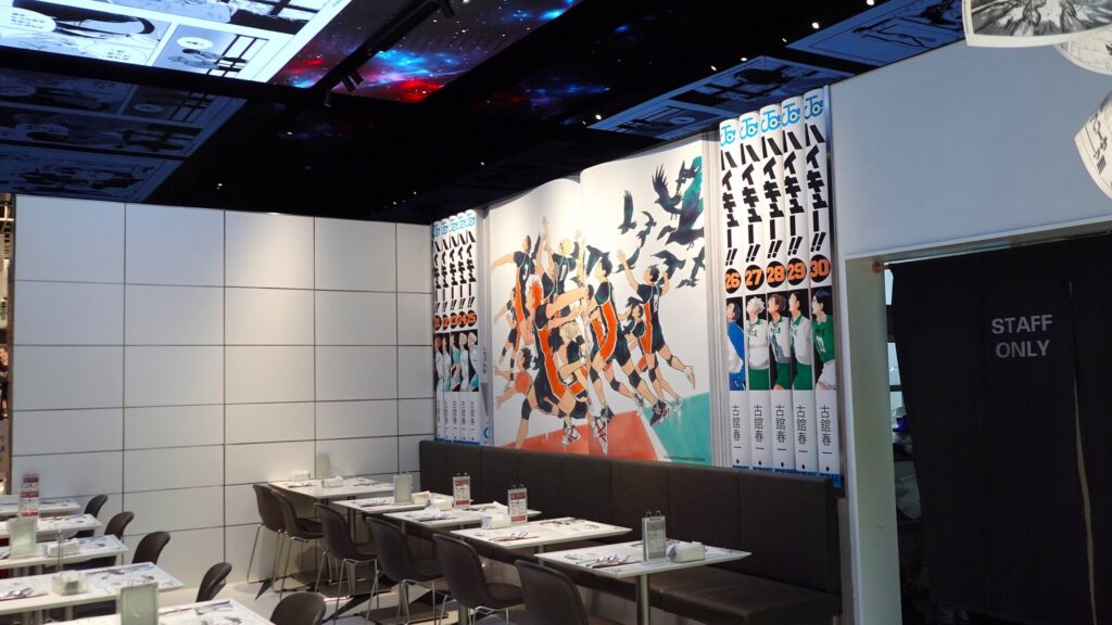 SHONEN JUMP CAFE上海、ハイキュー単行本の壁紙